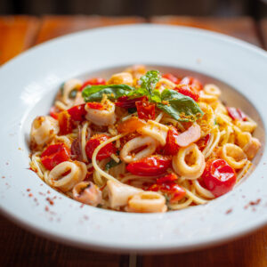 Linguini Calamars Boutargue
