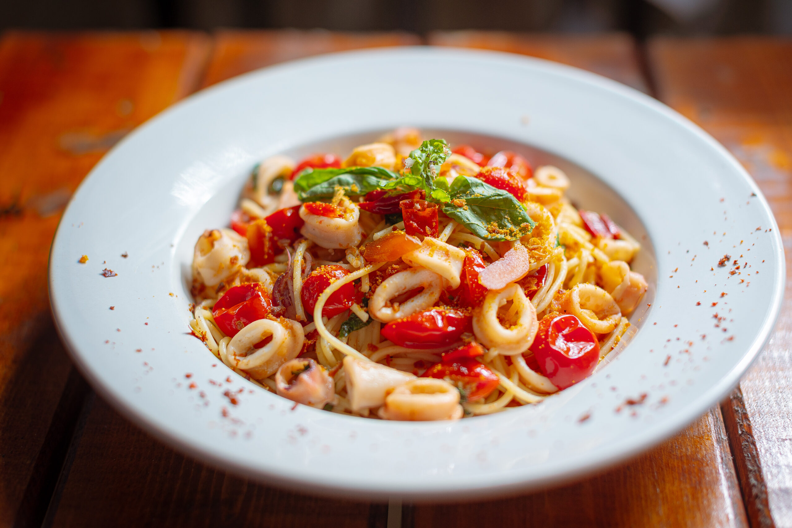Linguini Calamars Boutargue